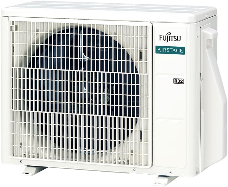 Unidade externa do ar-condicionado split Fujitsu Hi Wall Inverter Airstage Premium 12.000 Btus branco com ventilador e selo R32.