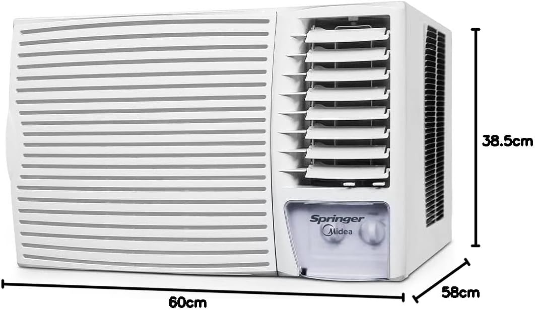 Ar condicionado janela Springer Midea 12000 BTU/h com dimensões 60x38.5x58 cm