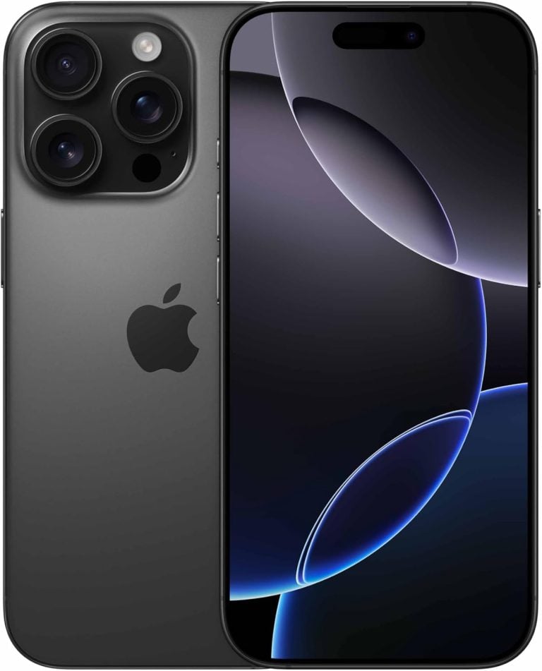 Apple iPhone 16 Pro 256 GB titânio preto vista frontal e traseira