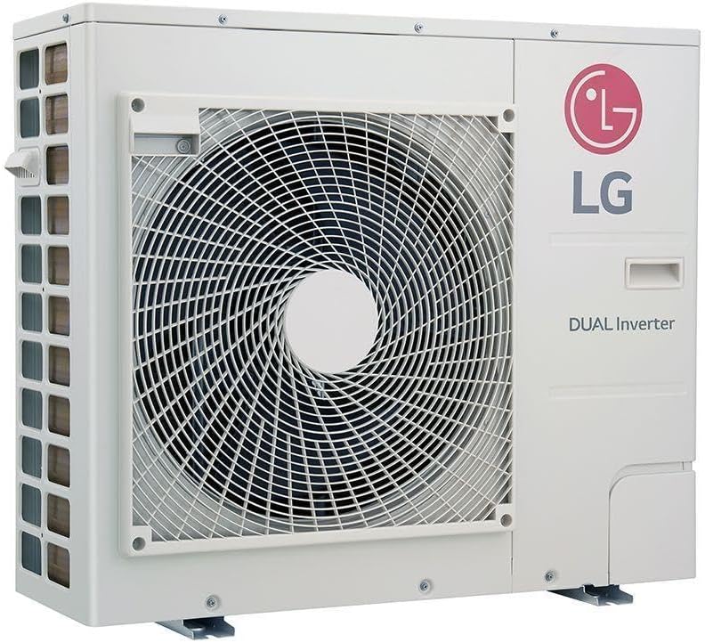 Unidade externa do ar condicionado LG Dual Inverter vista em ângulo
