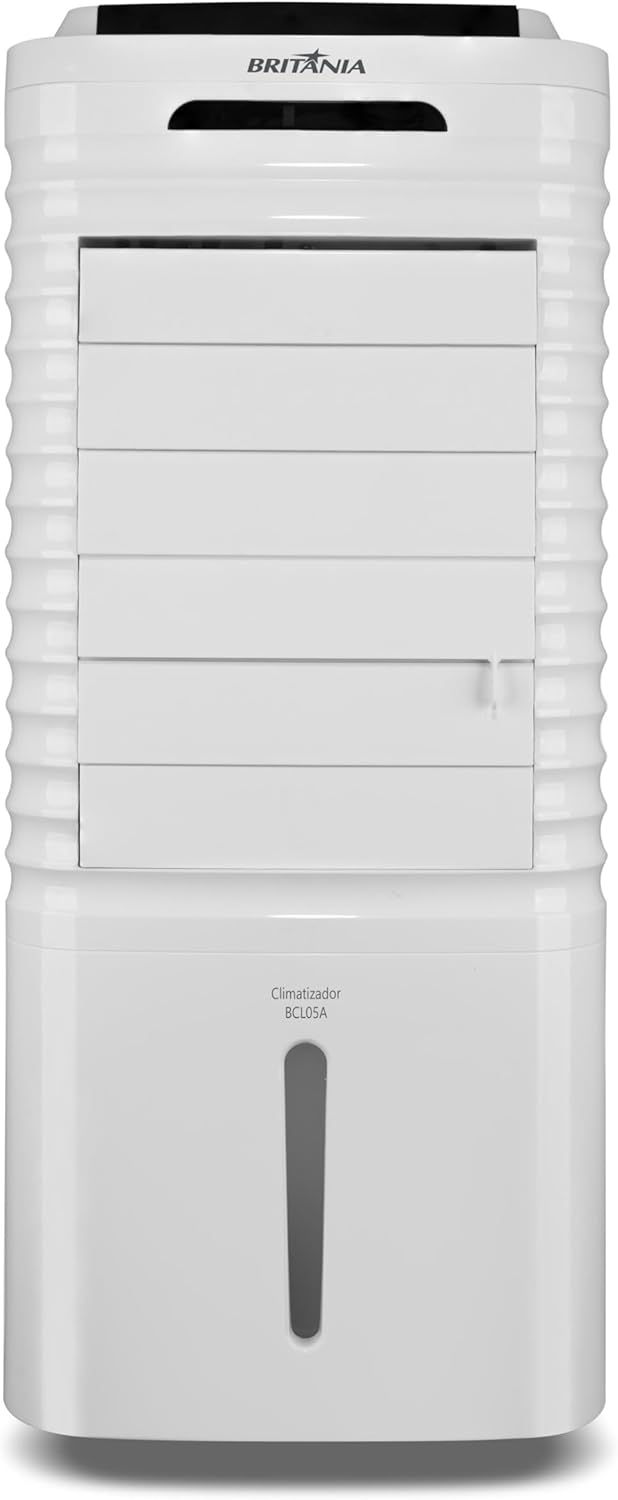 Climatizador Britânia 4 em 1 BCL05A branco vista frontal com aletas fechadas