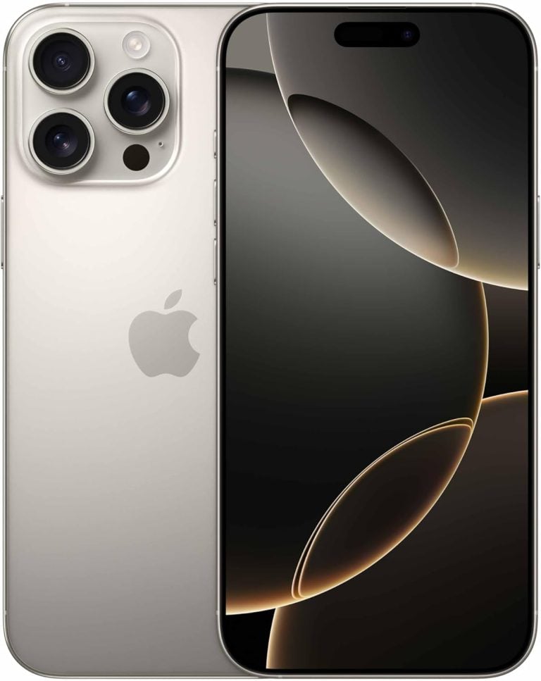 Apple iPhone 16 Pro Max titânio natural 256GB vista frontal e traseira
