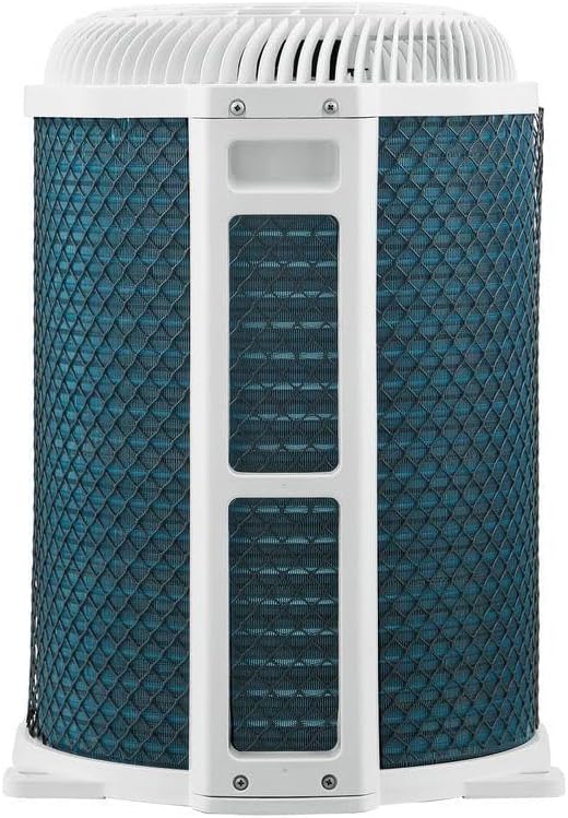 Unidade externa ar-condicionado Philco inverter com filtros azuis e grade branca superior