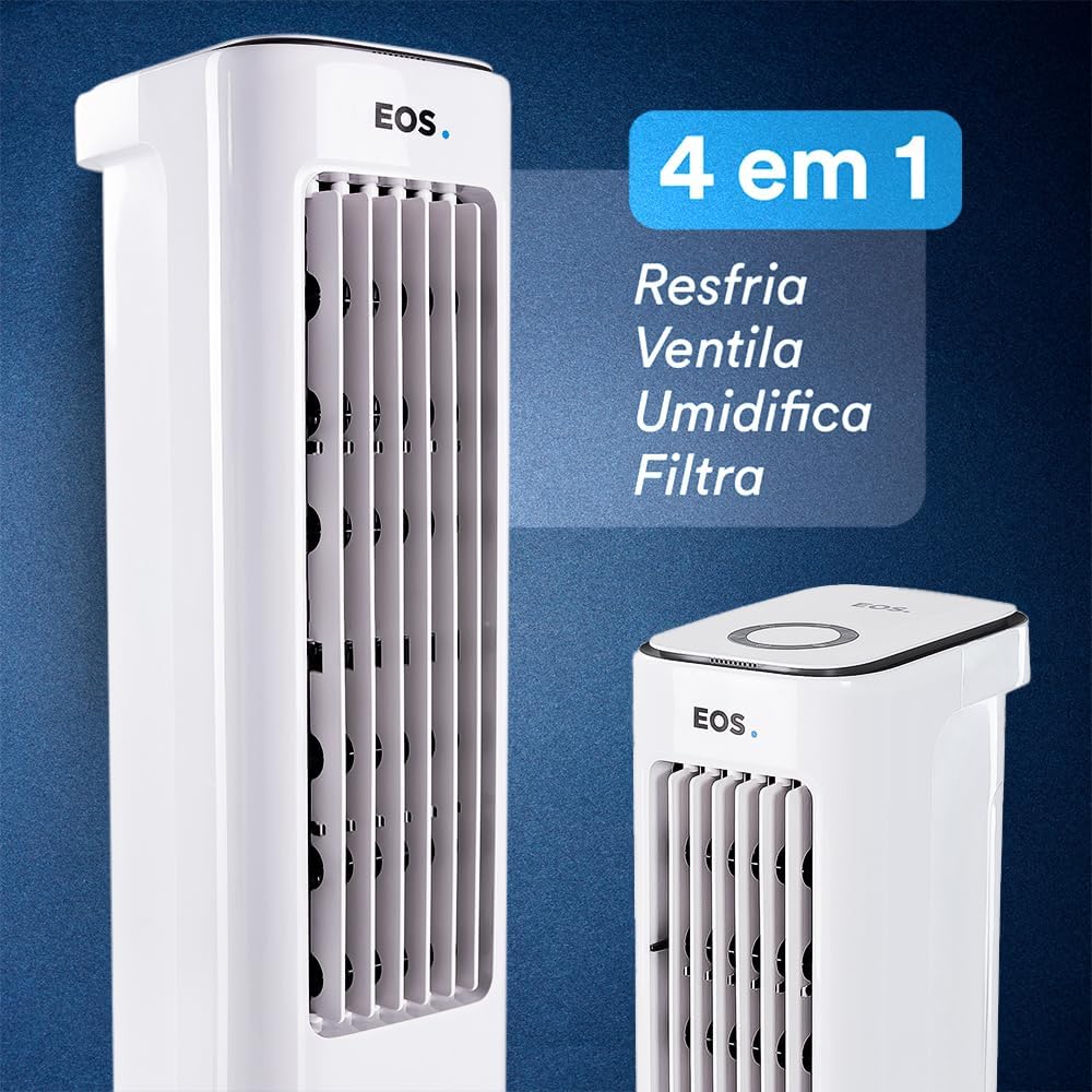 Promocional climatizadores EOS 4 em 1 com funções resfriar, ventilar, umidificar e filtrar