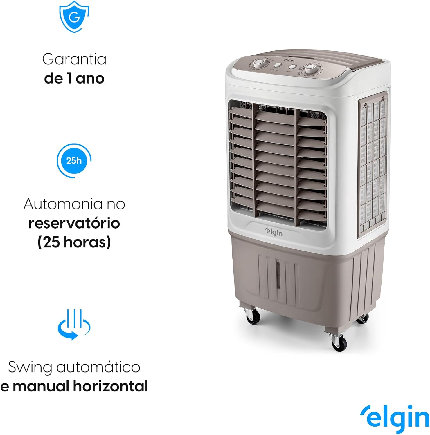 Climatizador Elgin Big Air 45 Litros com garantia 1 ano autonomia 25h swing automático