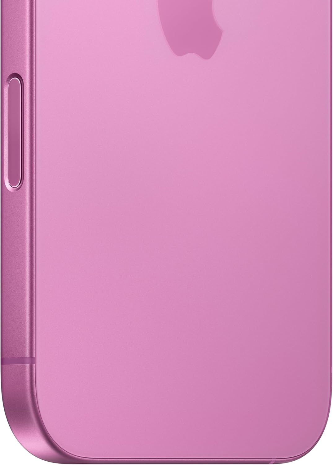 Close traseira Apple iPhone 16 Plus cor rosa mostrando câmera dupla e logo Apple.
