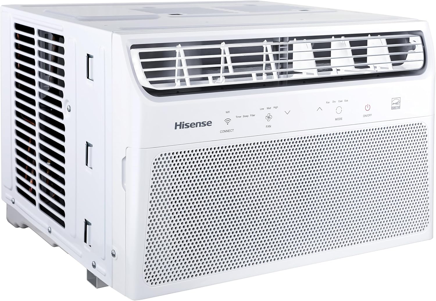 Ar Condicionado Janela Hisense 10.000 BTUs Eletrônico painel frontal branco