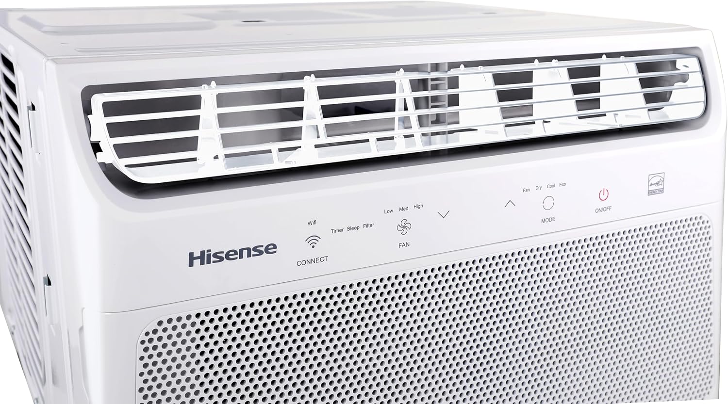 Painel eletrônico Ar Condicionado Janela Hisense 10.000 BTUs com Wi-Fi branco
