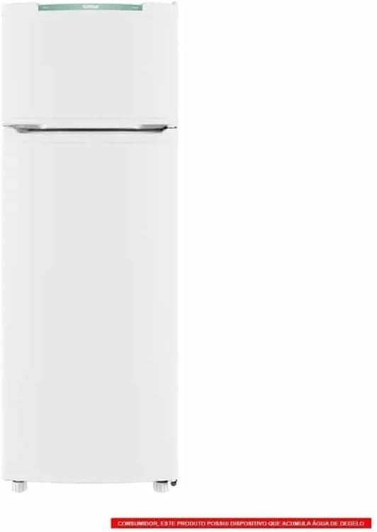 Frente do refrigerador Consul duplex branco CRD37EBBNA com selo de eficiência energética
