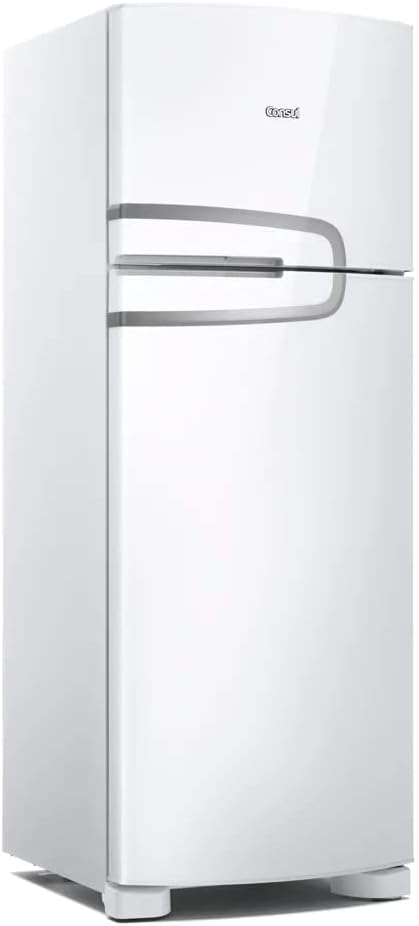 Refrigerador Consul 340L branco 2 portas frost free vista lateral e frontal