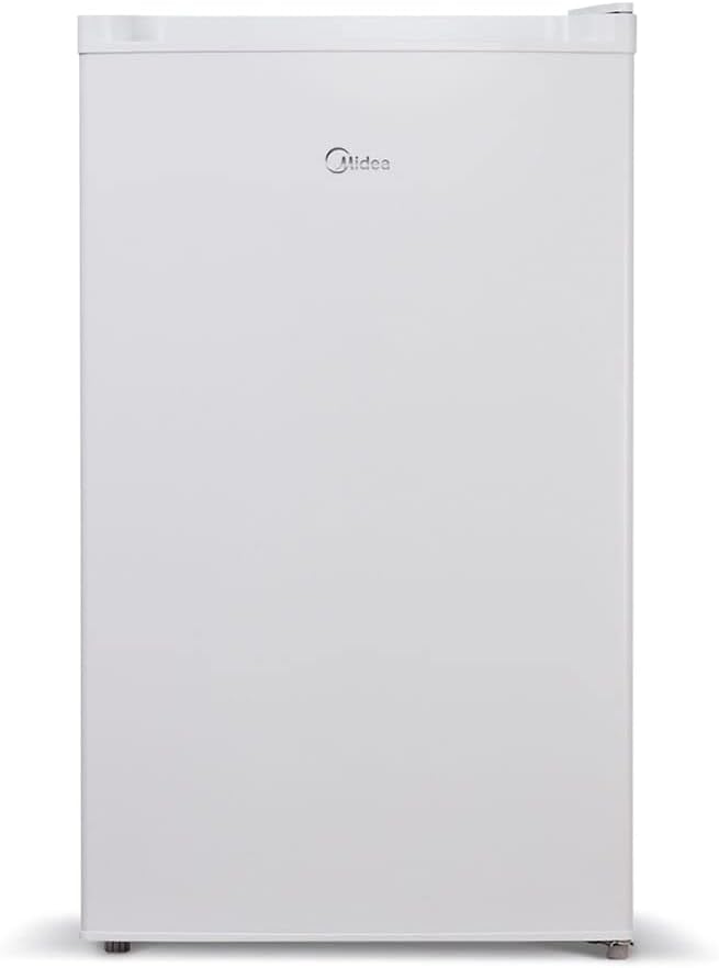 Frigobar branco Midea 124L vista frontal compacto