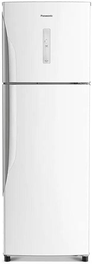 Refrigerador Panasonic branco frost free 387L NR-BT41PD1WB com portas superior e inferior fechadas.