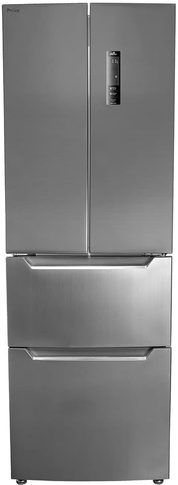 Geladeira French Door Philco Eco Inverter Frost Free inox com painel digital e gavetas inferiores