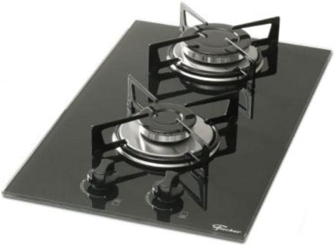 Cooktop Fischer 2 bocas gás vidro preto bivolt