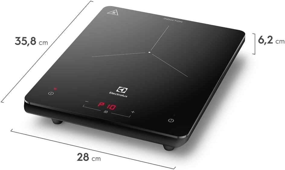 Dimensões do cooktop portátil Electrolux preto 1 zona de indução.