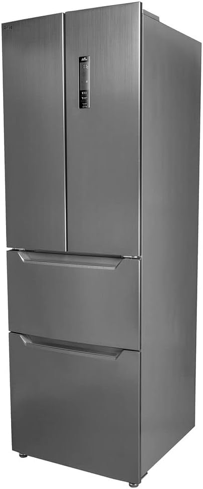 Geladeira Philco French Door Eco Inverter Frost Free inox vista lateral com painel digital