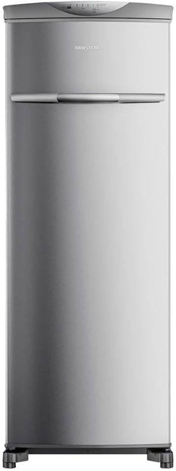 Frontal do Freezer Vertical Brastemp Flex Frost Free inox 228 litros
