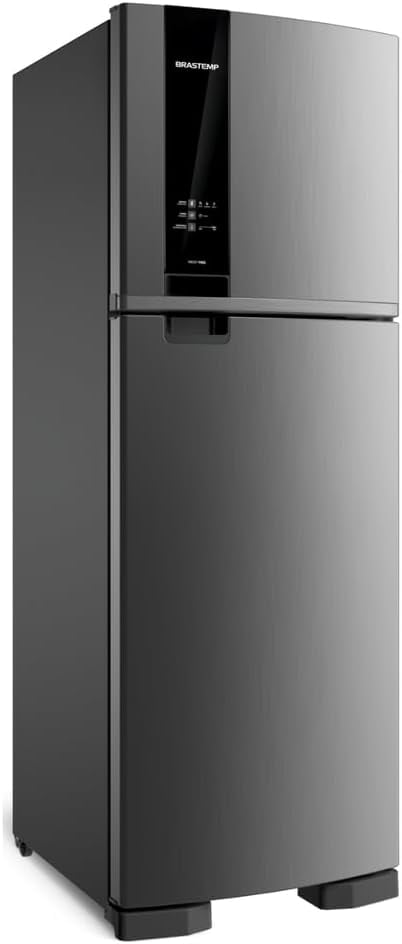Geladeira Brastemp Frost Free Duplex inox 375 litros vista lateral