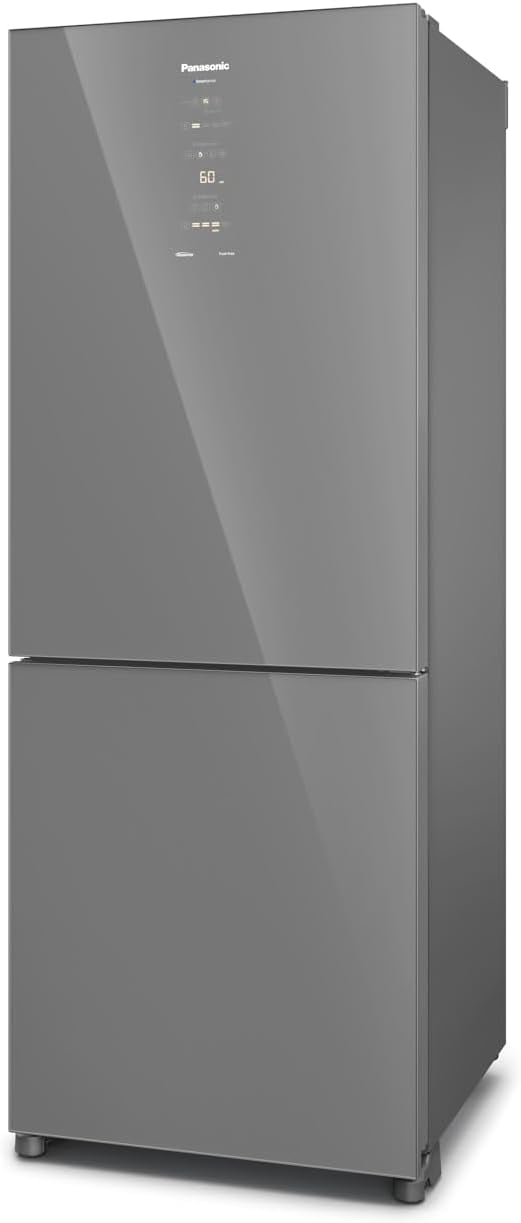 Geladeira Panasonic BB65 Diamond Glass Inverse Frost Free 450L A+++ frontal inclinado