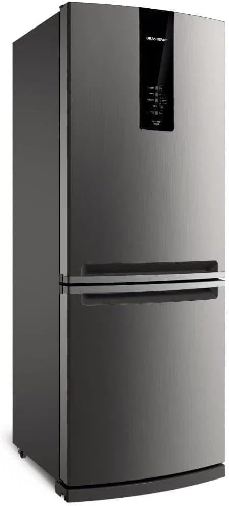 Geladeira Brastemp Inverse 2 portas inox Evox visão 3/4 frontal