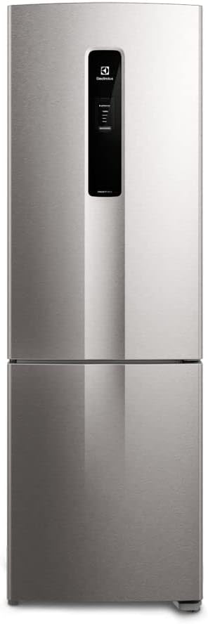 Geladeira Electrolux Frost Free 400L Inox Look painel digital modelo inverse