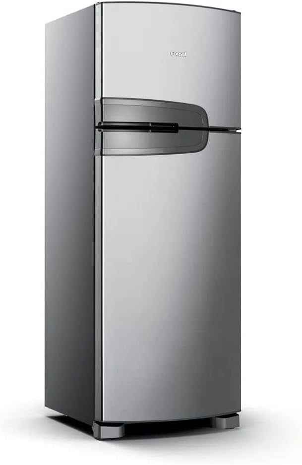 Refrigerador Consul inox 340L duas portas frost free evox vista lateral