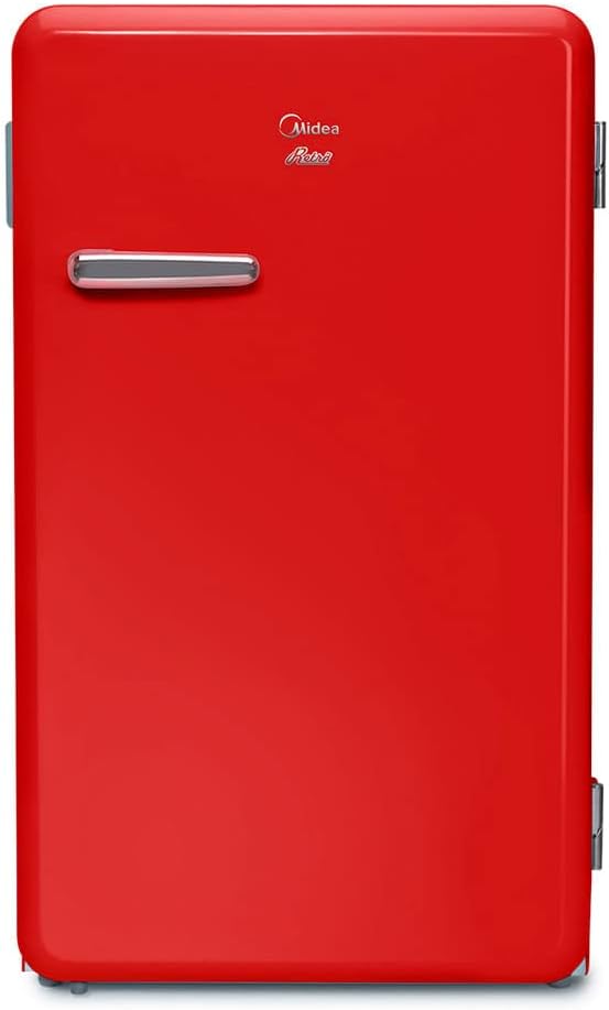 Frigobar retrô vermelho rubi Midea MRV10V1 95L 110V vista frontal
