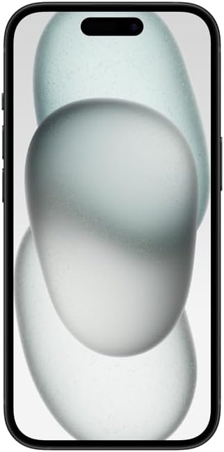 Apple iPhone 15 preto tela frontal com design de entalhe