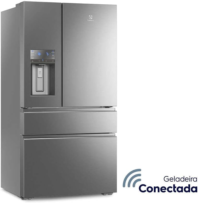 Geladeira Electrolux inox 540 litros 3 portas com wi-fi e dispenser lateral