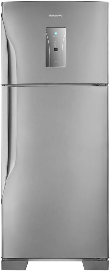 Geladeira Panasonic Frost Free 435L aço escovado com painel digital 110V