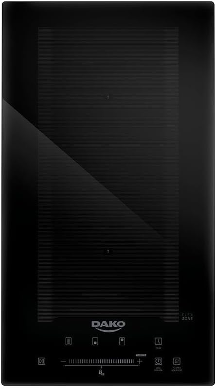 Cooktop de Indução Dako 2 bocas preto com painel touch e zona flexível