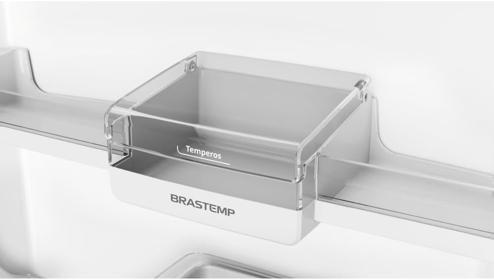 Compartimento para temperos da geladeira Brastemp Frost Free inox