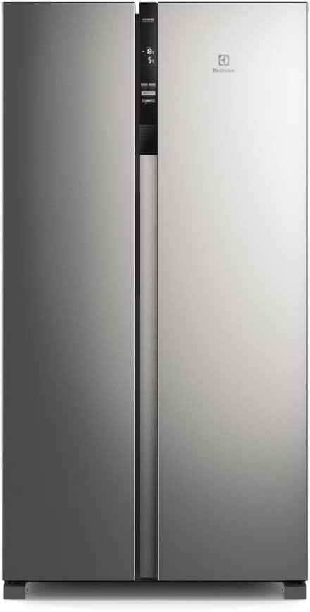 Geladeira Electrolux Side by Side aço inox painel digital frente