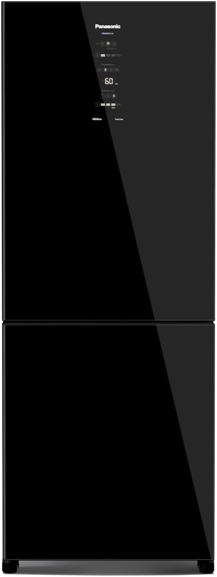 Geladeira Panasonic BB65 vidro preto inverter Frost Free 450L com painel digital