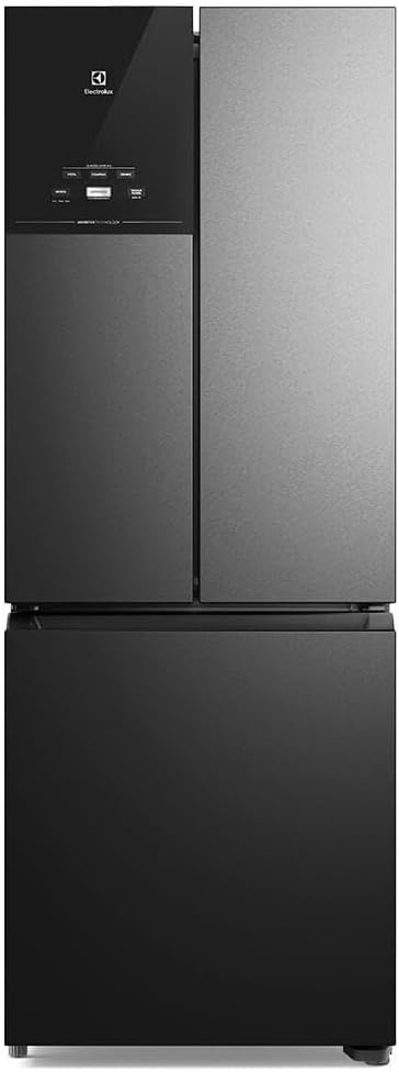 Geladeira Electrolux Frost Free Inverter 480L 3 portas Black Inox Look painel digital