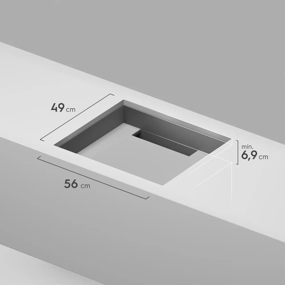 Medidas para instalação do cooktop híbrido Electrolux 49x56 cm com altura mínima 6,9 cm