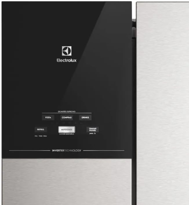 Painel digital da geladeira Electrolux Frost Free Inverter 3 portas com controle AutoSense