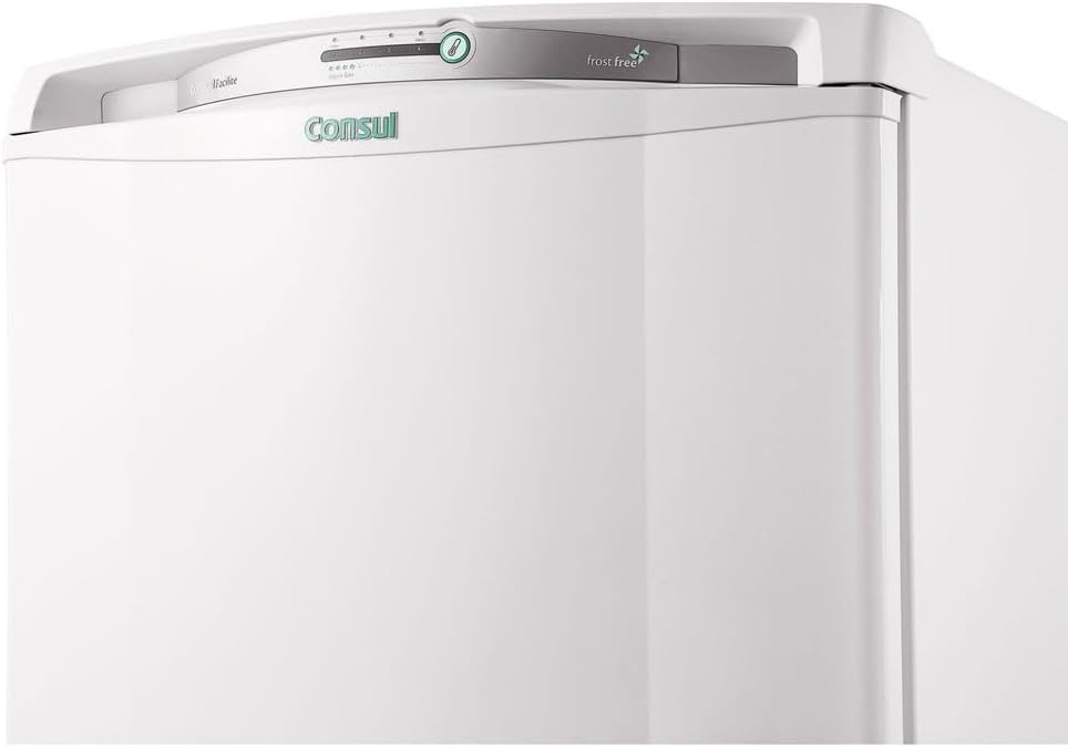 Detalhe do painel superior da geladeira Consul Frost Free branco