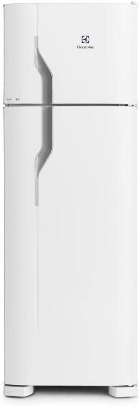 Geladeira Electrolux Cycle Defrost 260L branca com duas portas e puxadores embutidos