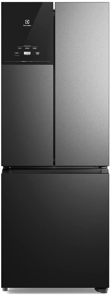 Geladeira Electrolux Frost Free Inverter 480L 3 portas Black Inox Look painel digital