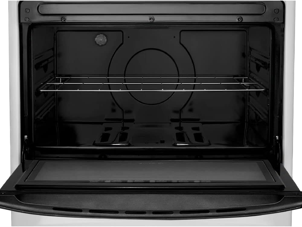 Interior do forno do fogão Consul 5 bocas branco com porta de vidro