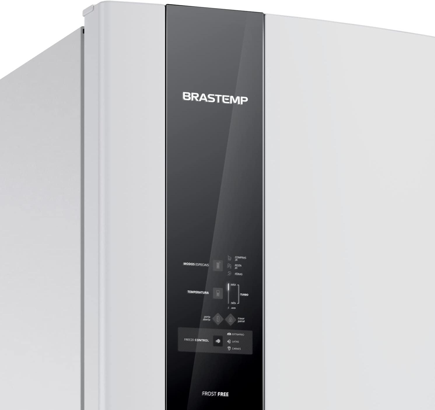Painel digital da geladeira Brastemp frost free duplex 400 litros branca