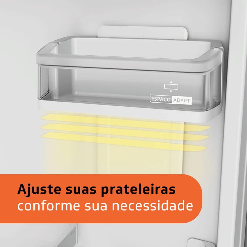Prateleira ajustável da geladeira Brastemp com indicação de espaço adaptável