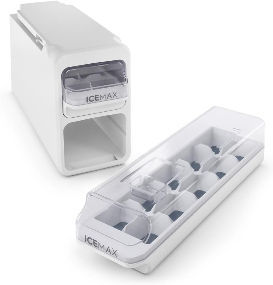 Dispenser de gelo ICE MAX branco com bandeja removível para cubos de gelo