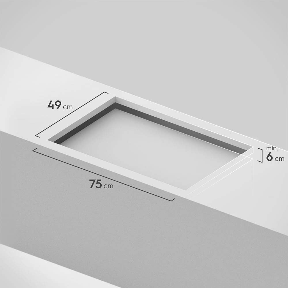 Dimensões de recorte para instalação do cooktop de indução 75x49 cm