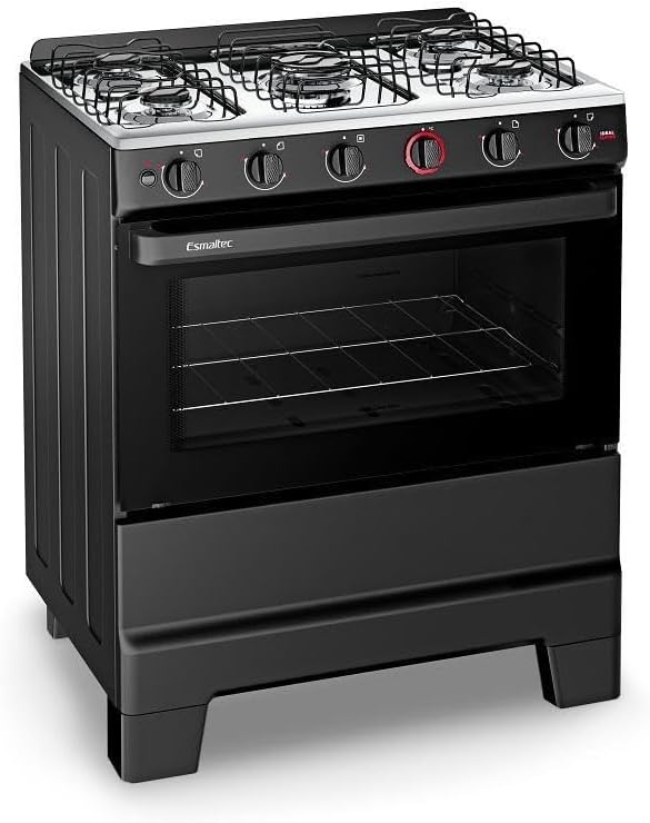 Fogão Esmaltec Ideal Super 5 Bocas com mesa inox e cinco bocas