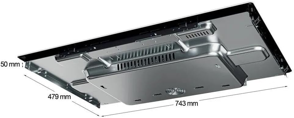 Dimensões cooktop Brastemp 4 bocas indução Flexizone branco BDJ77AB vista inferior lateral
