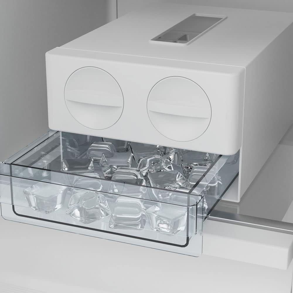 Dispenser de gelo automático do refrigerador PHILCO Side by Side 489L com cubos de gelo