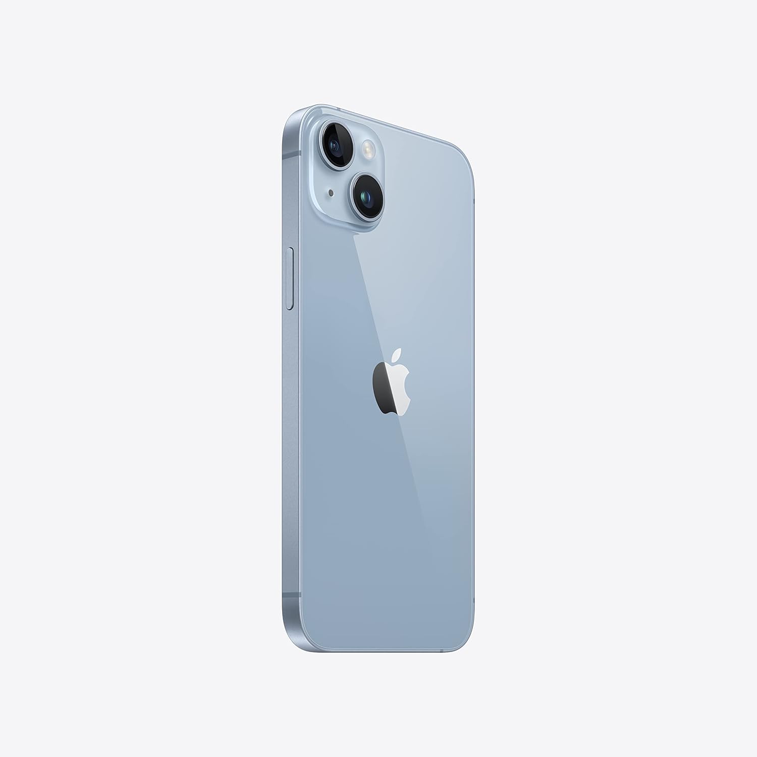 Apple iPhone 14 Plus azul vista traseira com duas câmeras e logo Apple