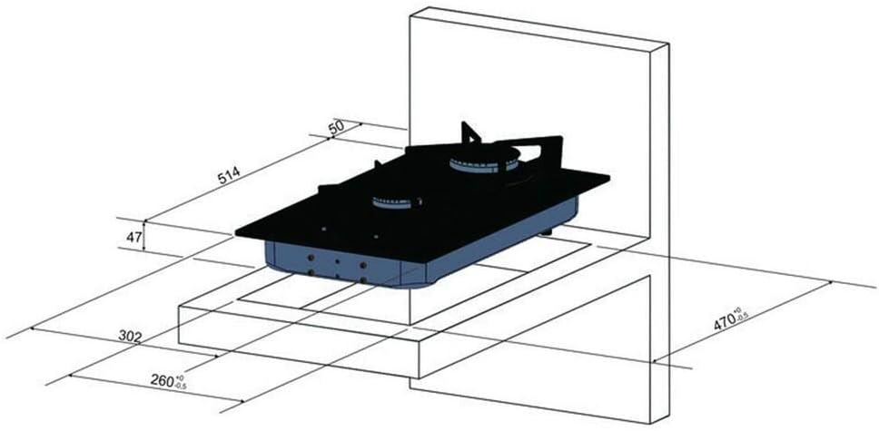 Esquema técnico com dimensões para instalação do cooktop Fischer 2 bocas vidro preto
